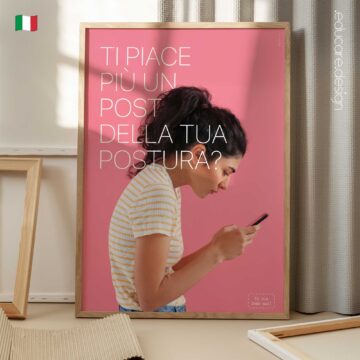 Phone posture poster forward head posture smartphone posture awareness clinic poster