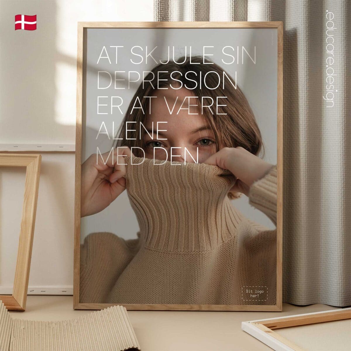 Smiling Depression Poster – Mental Health Awareness Art for Clinics