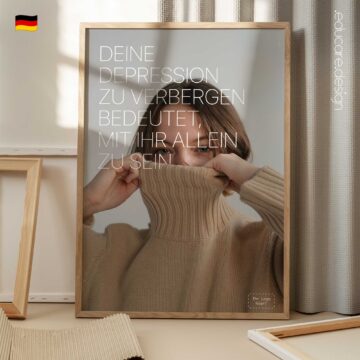 Smiling Depression Poster – Mental Health Awareness Art for Clinics