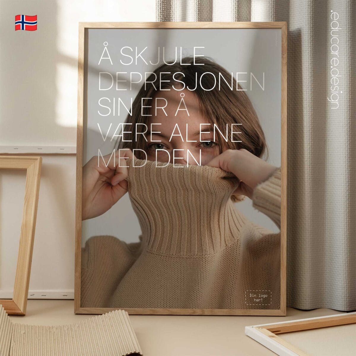 Smiling Depression Poster – Mental Health Awareness Art for Clinics
