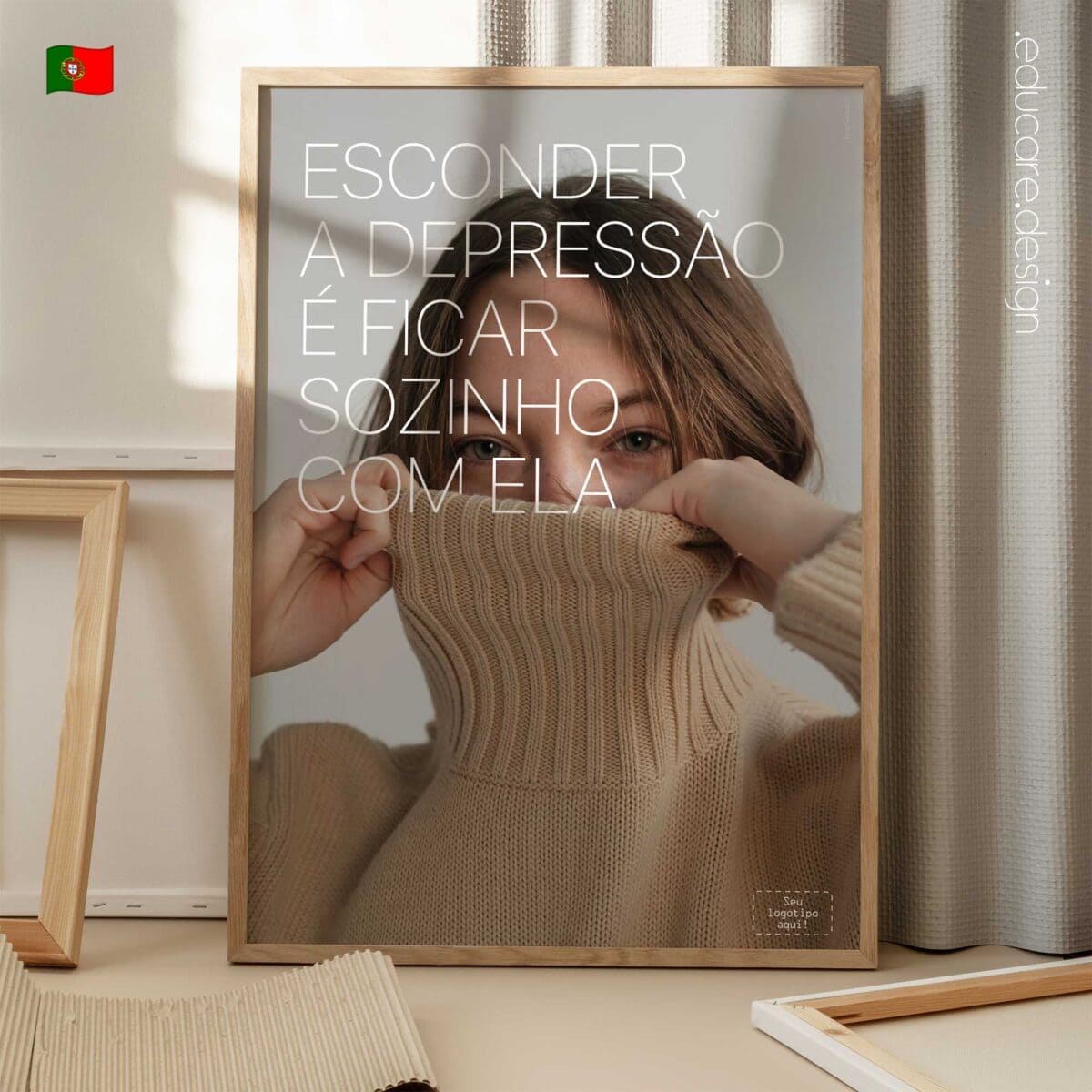 Smiling Depression Poster – Mental Health Awareness Art for Clinics