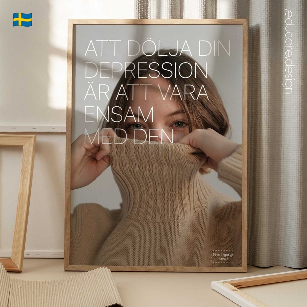 Smiling Depression Poster – Mental Health Awareness Art for Clinics