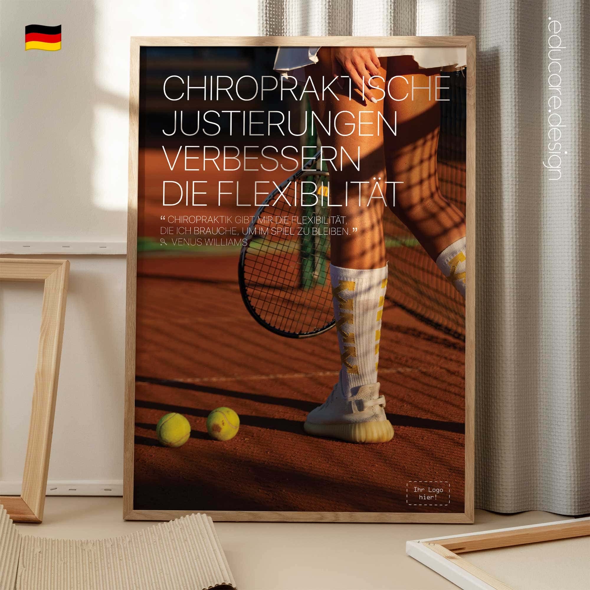 Tennis und Chiropraktik Anatomie-Chart für Praxen und Kliniken