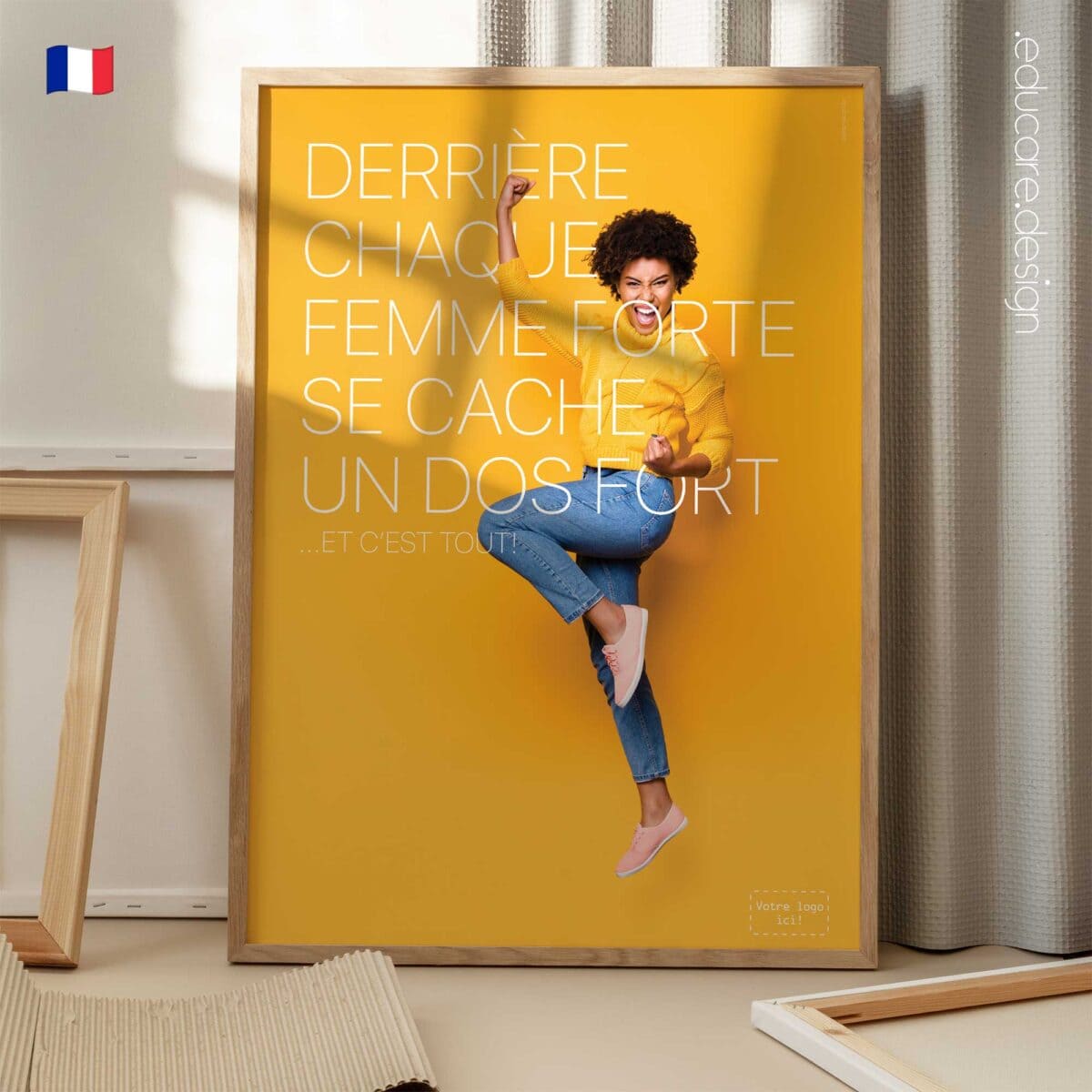 Strong Woman motivational poster with message about strong back and spinal health