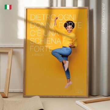 Strong Woman motivational poster with message about strong back and spinal health