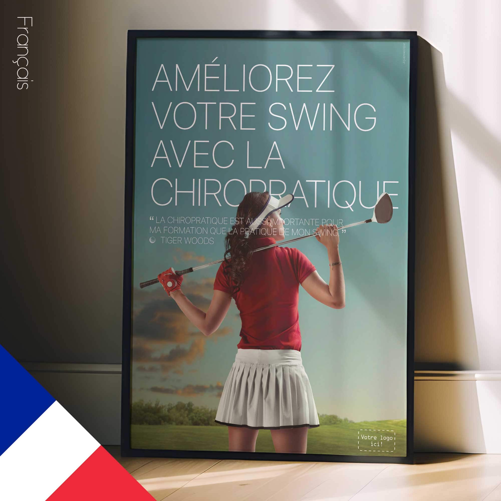 Golf & Chiropractic. Sports poster from educare.design