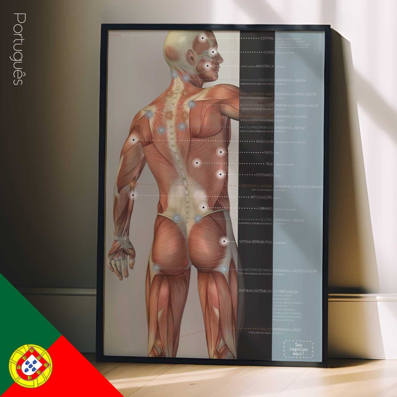 Fibromialgia; Punti dolenti e sintomi. Opere d'arte di anatomia e fisiologia da educare.design