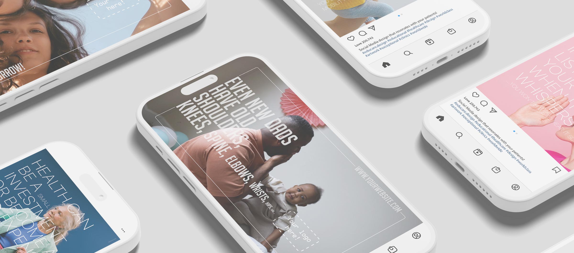 Social Media design for healthcare clinics. Designed by educare.design