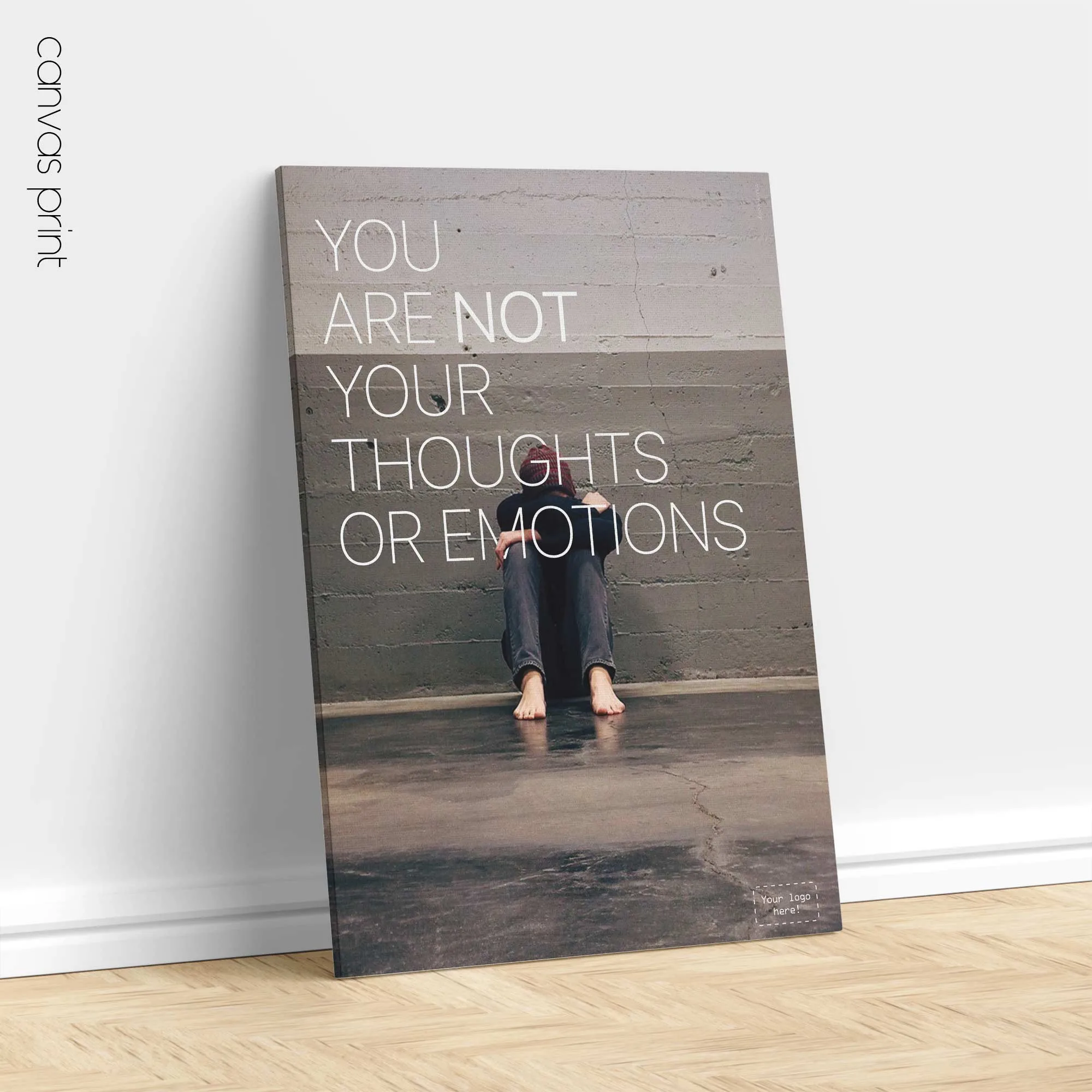 Tú no eres tus pensamientos ni tus emociones. Material gráfico sobre salud mental de educare.design
