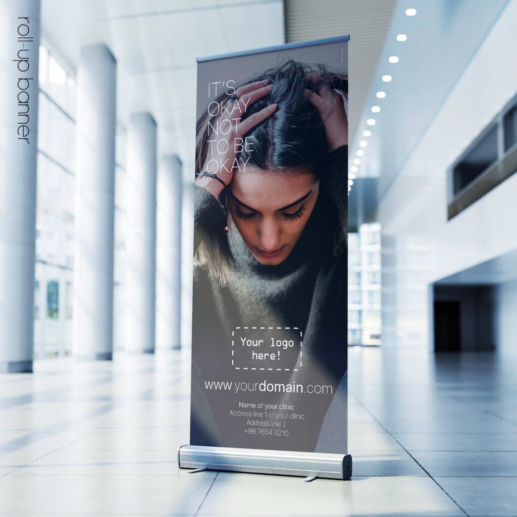 It’s okay not to be okay! Mental Health rollup banner from educare.design