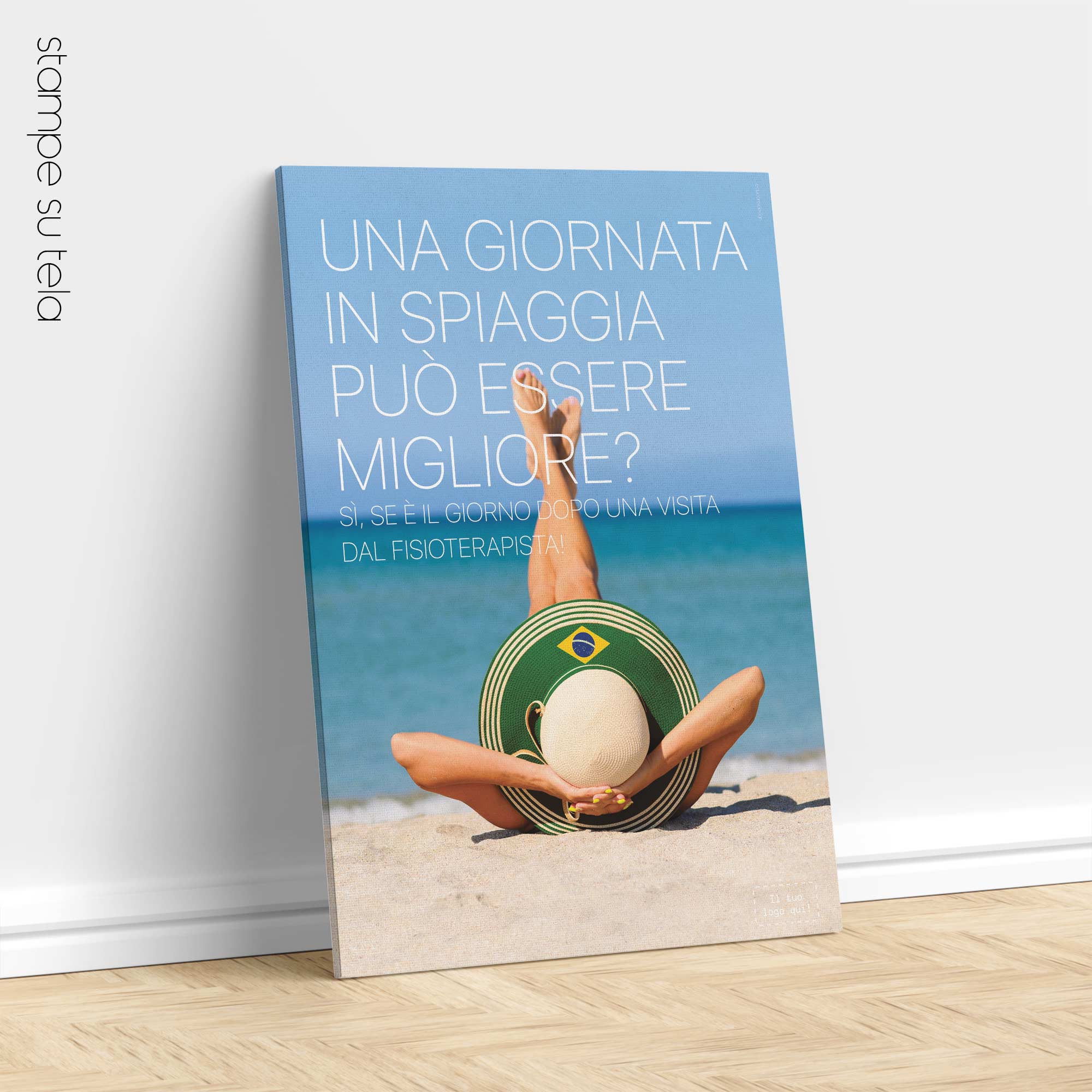 Giornata in spiaggia. Poster sulla fisioterapia da educare.design