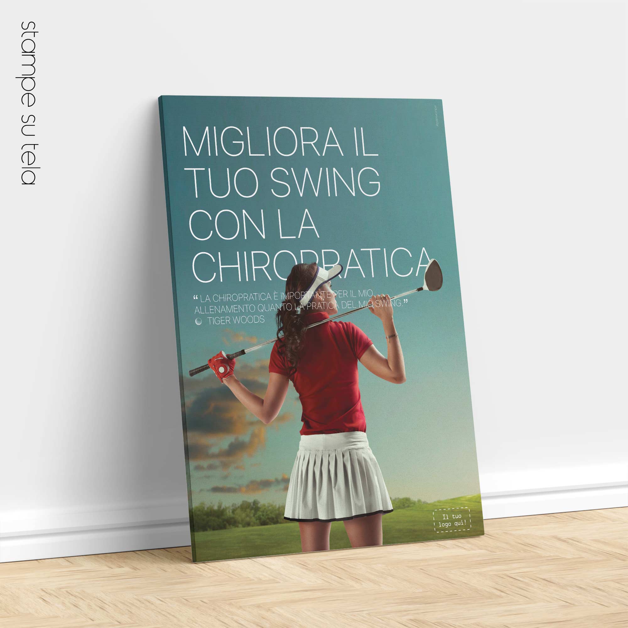 Golf e chiropratica. Poster sportivo da educare.design