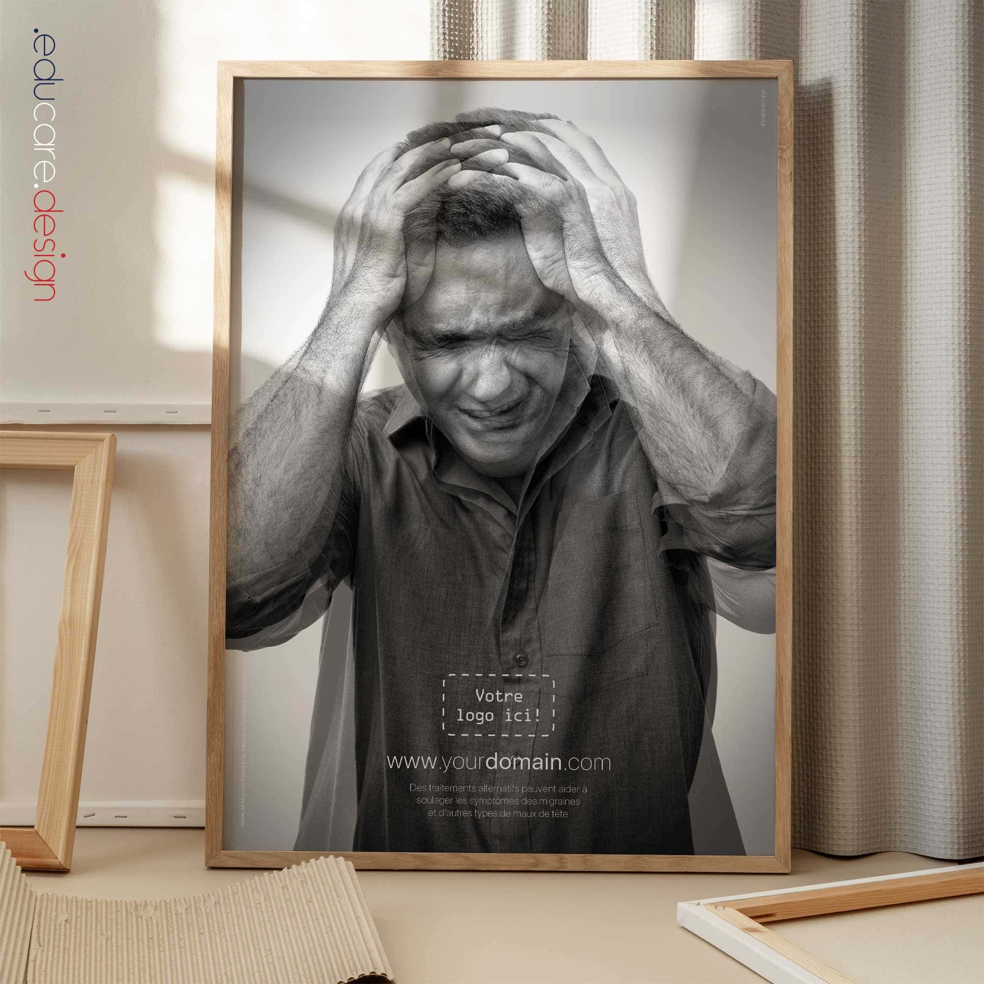 Migraine et traitements alternatifs. Illustration de educare.design