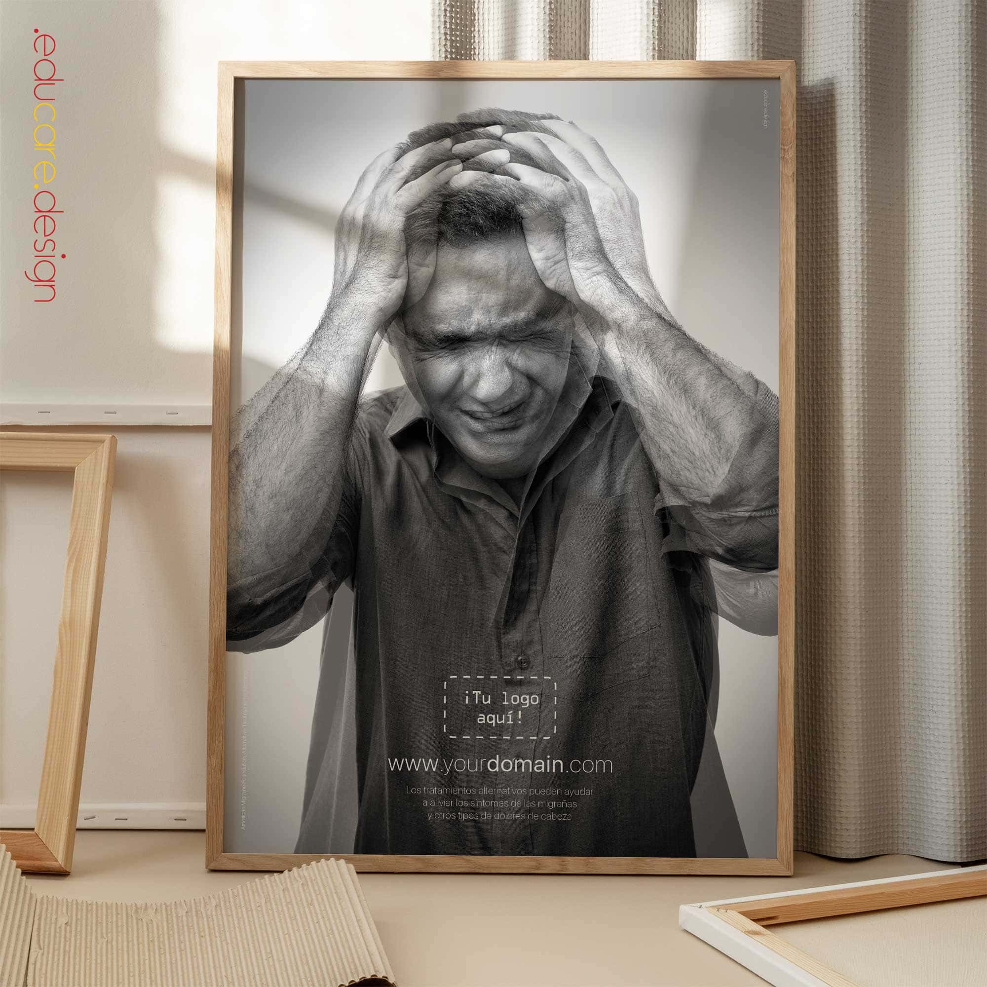 Migraña y tratamientos alternativos. Material gráfico de educare.design