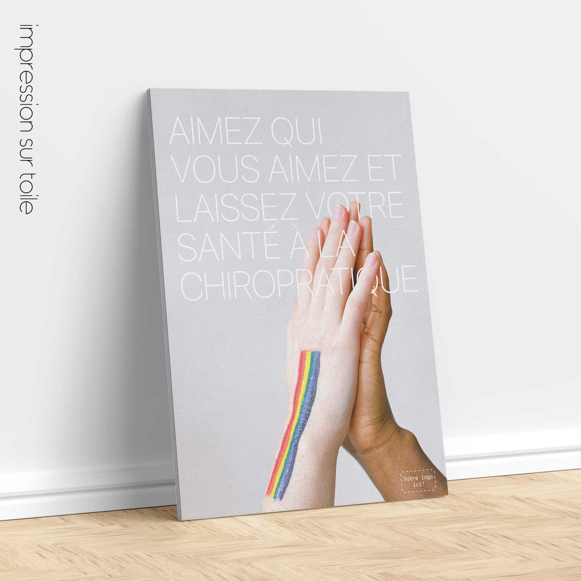 L'amour et la chiropraxie. Affiche de www.educare.design