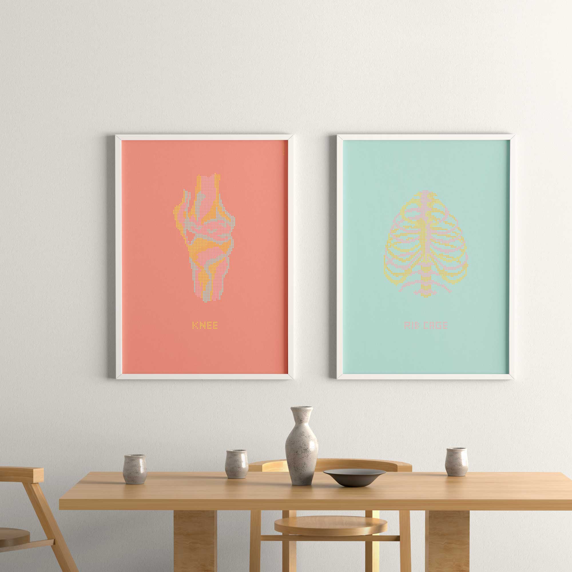 Knee and Rib Cage Pop Art for medical offices