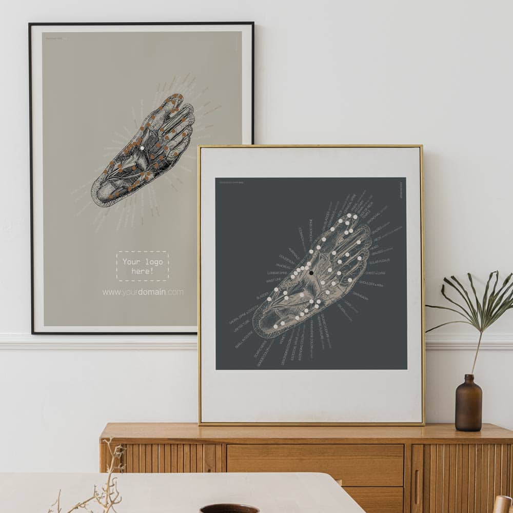 Vintage Reflexology Chart Sole