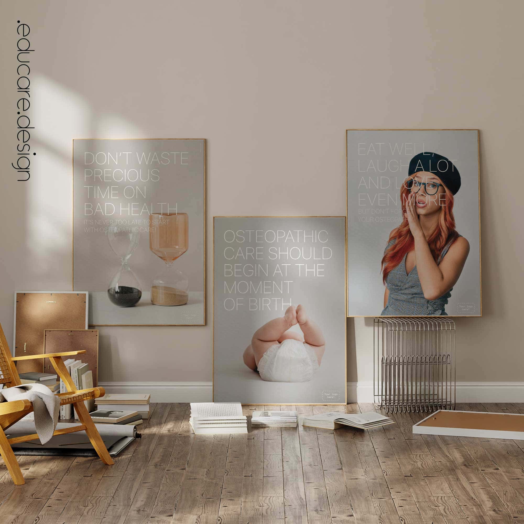 Set of osteopathy posters