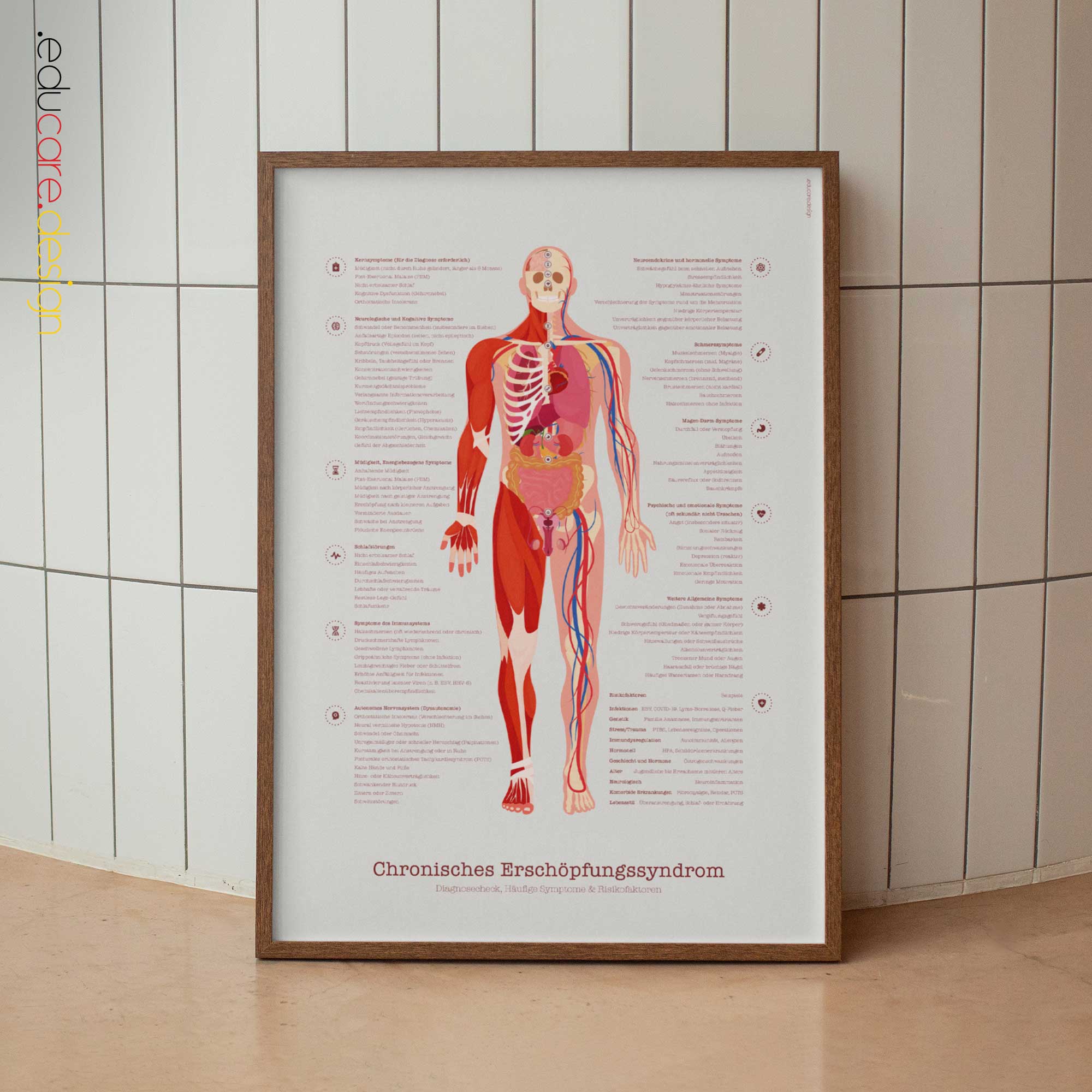 Diagramm zum CES mit Diagnosecheck, häufigen Symptomen und Risikofaktoren.