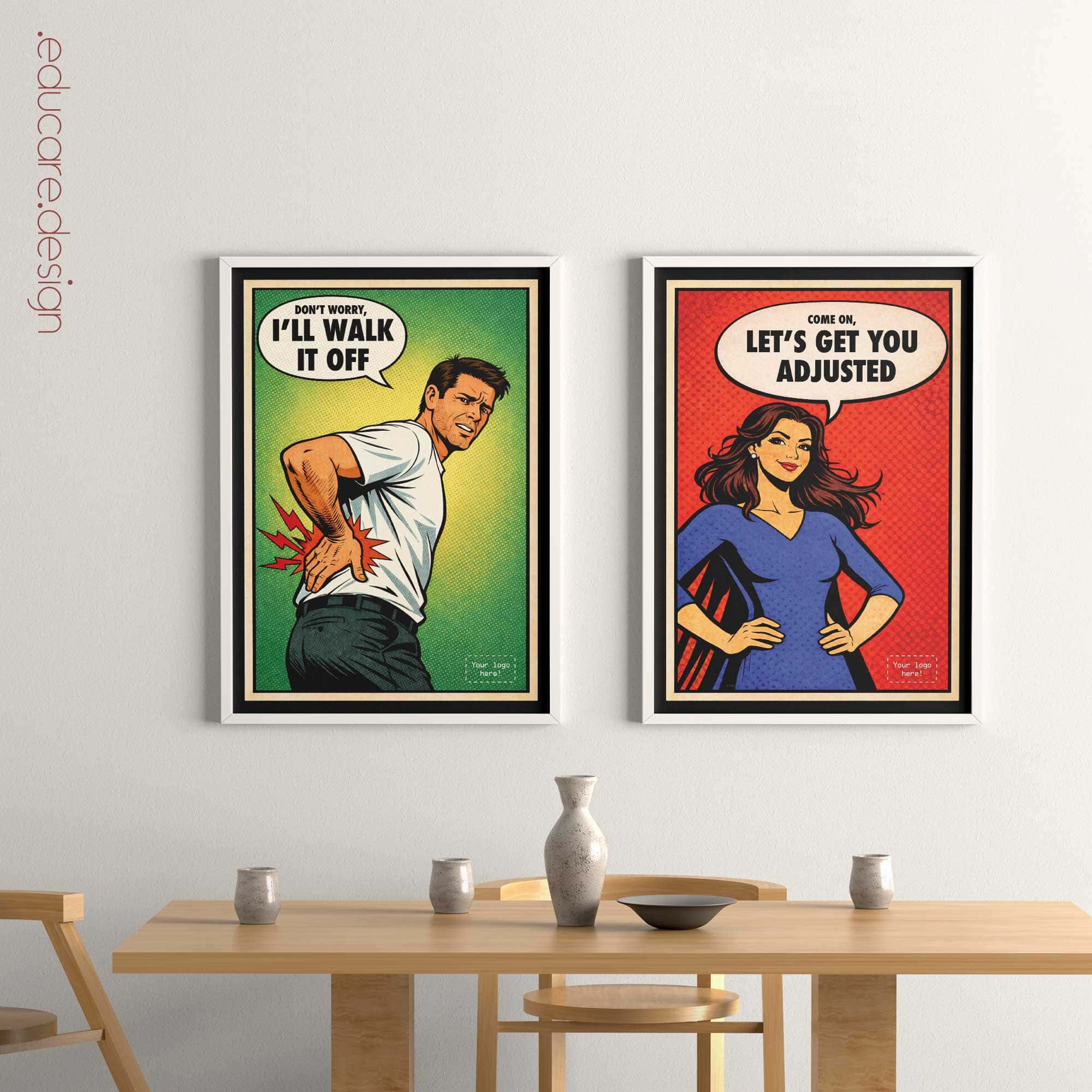 A bold, patient-facing poster set designed specifically for chiropractic clinics