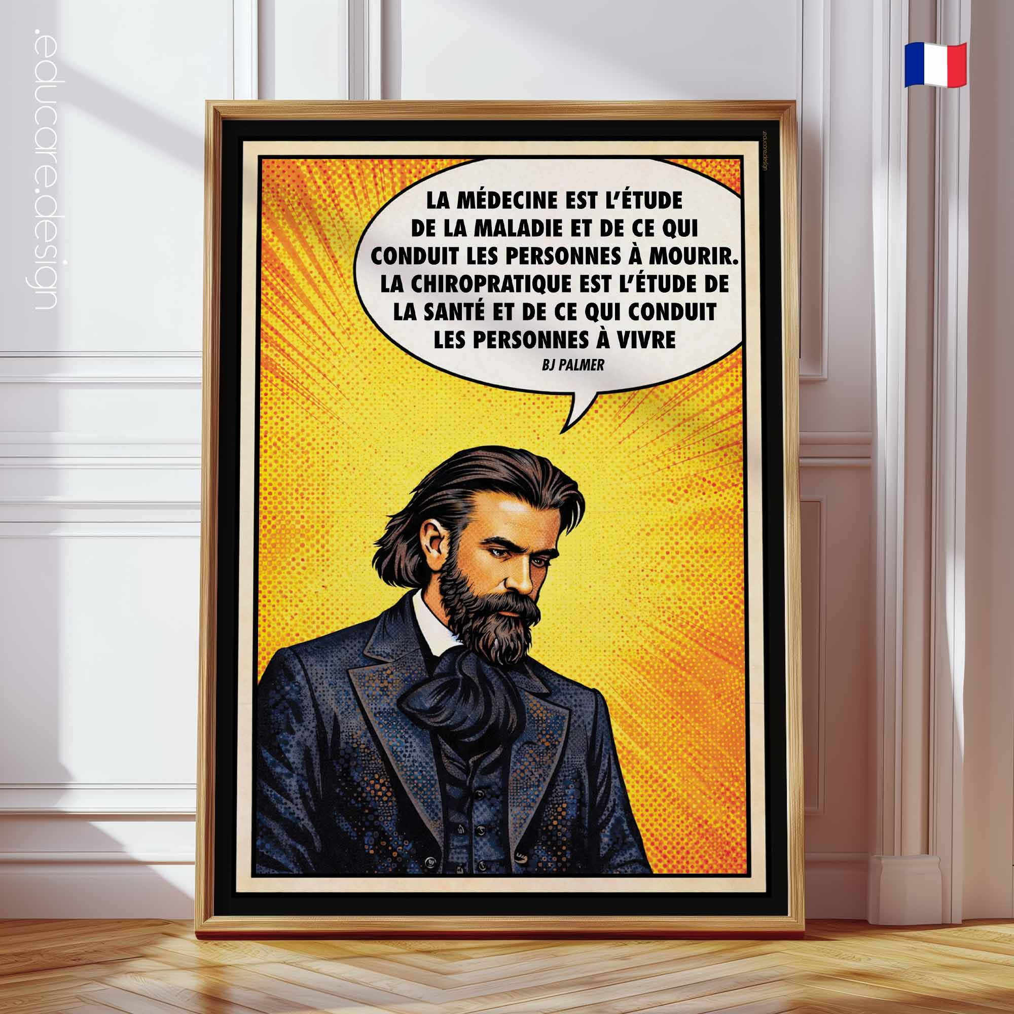 Citation de BJ Palmer planche anatomique pour cabinets et cliniques