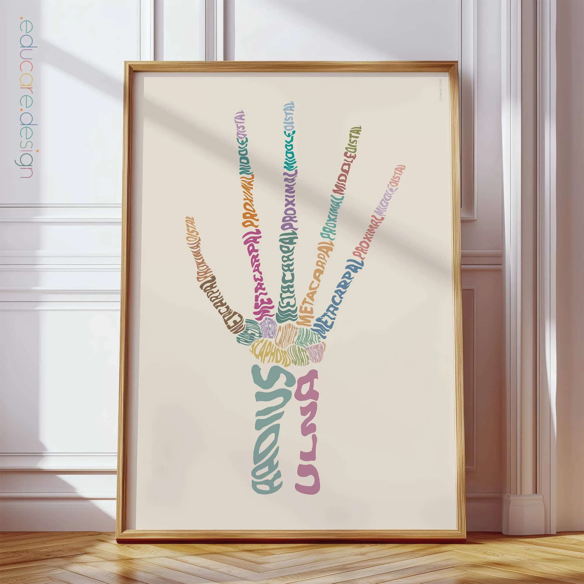Wordplay Hand anatomy chart for clinics