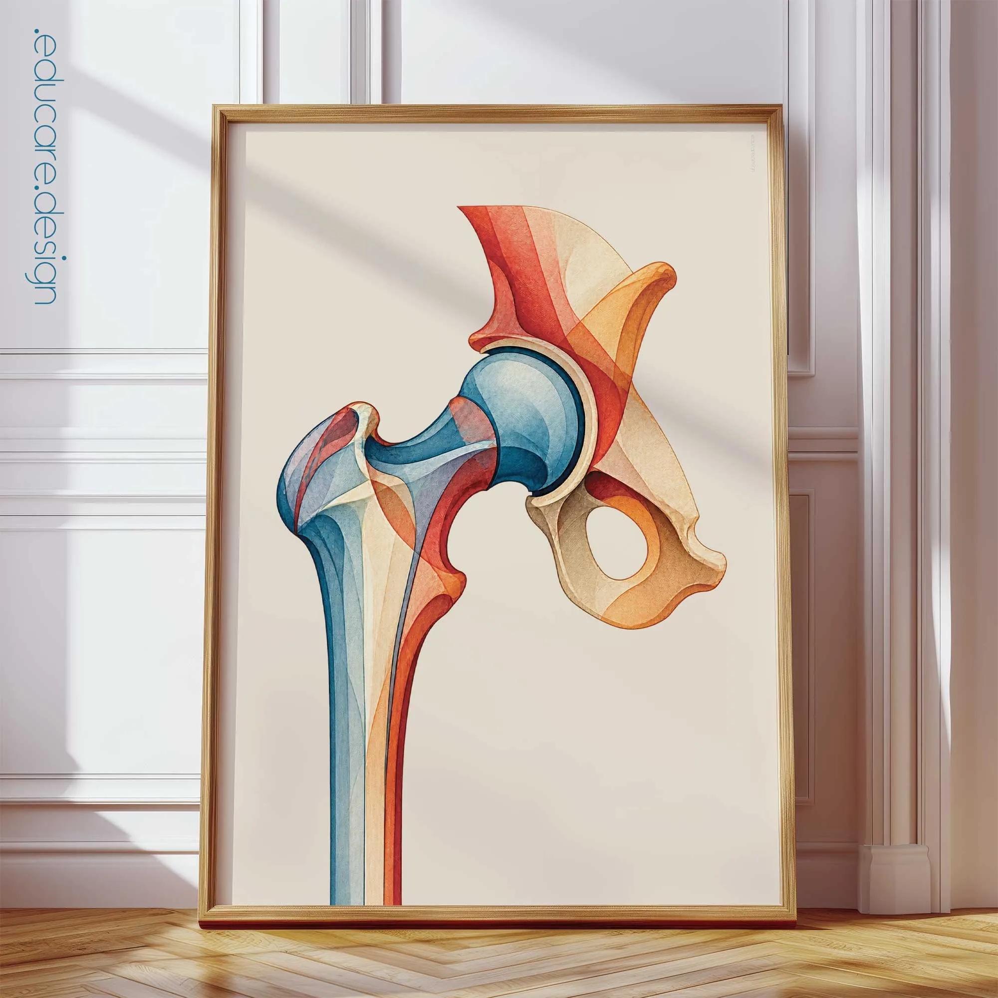Chromatic Hip anatomy chart for clinics